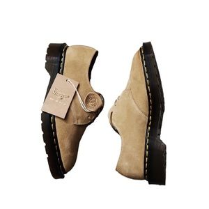 Dr. Martens 1461 ALMOND BEIGE BUCK SUEDE "Made In England" Shoes new